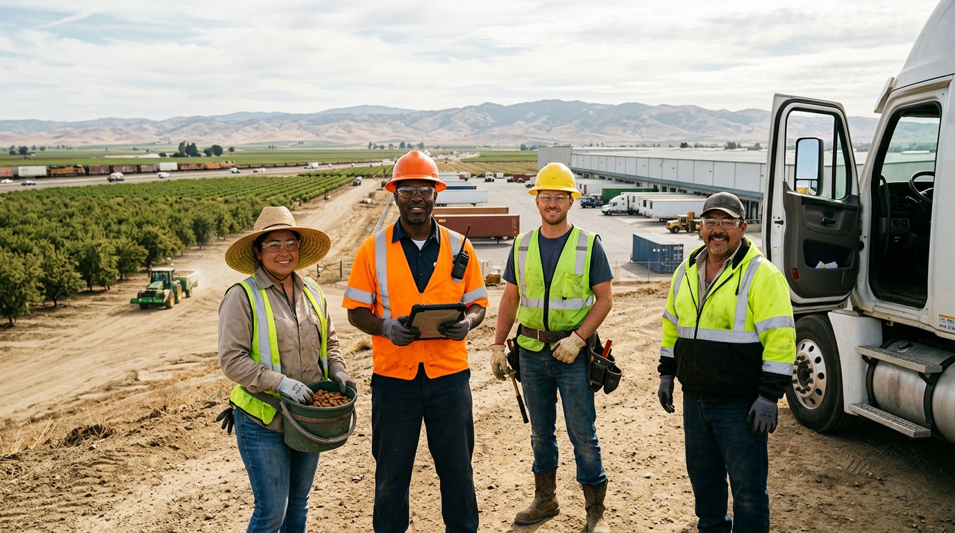 Workers in common Central Valley industries