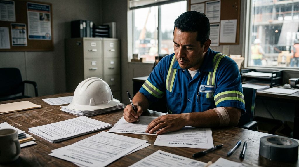 Worker completing a California workplace injury claim