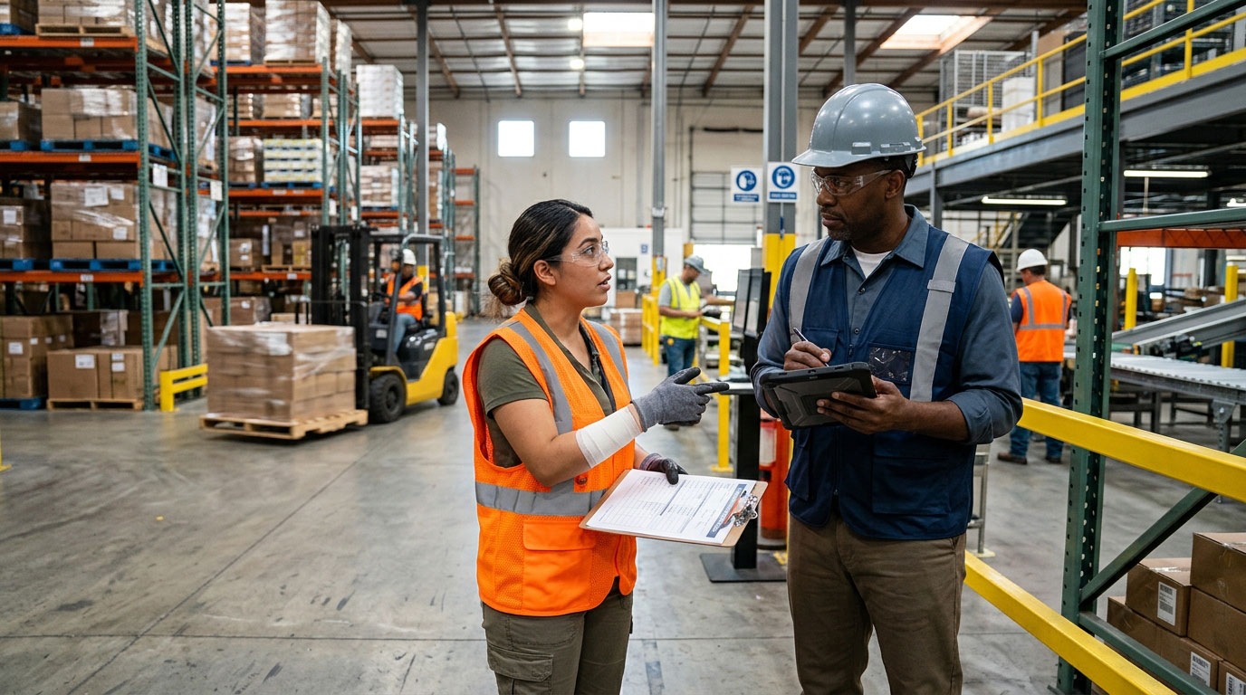 California worker reporting a workplace injury to a supervisor