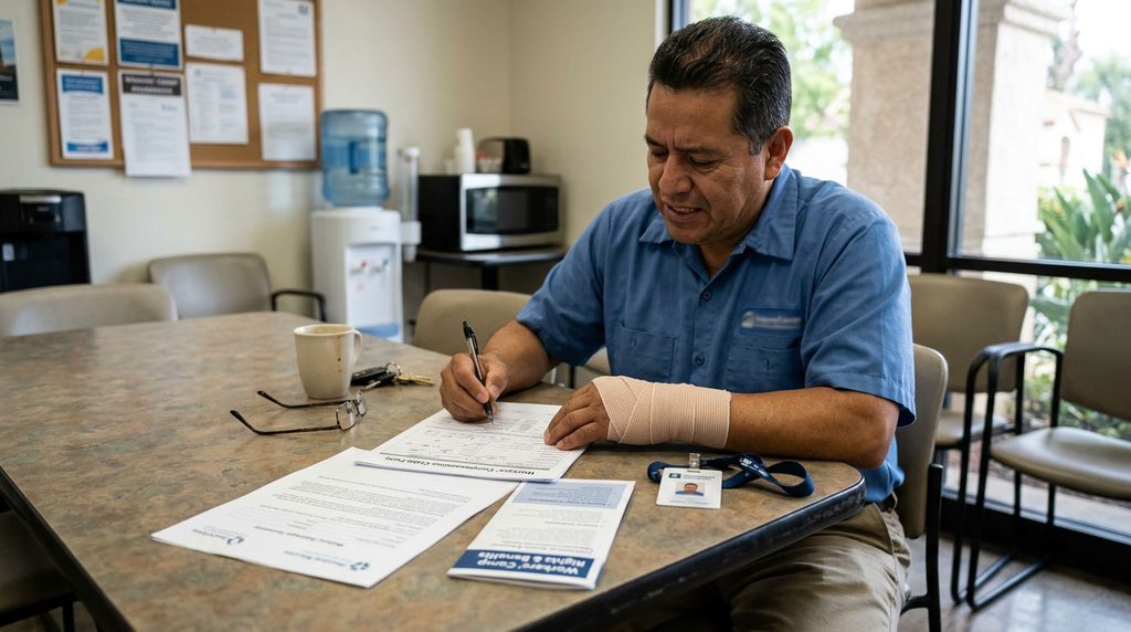 Worker completing a California workers’ compensation claim